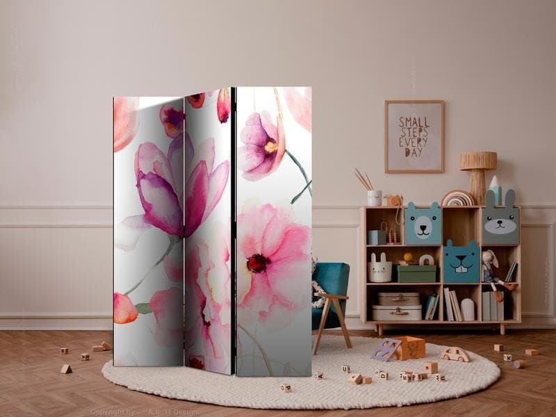 Paravento - Pink Flowers in Paraventi Collezione Casa - Trebisacce, commercioVirtuoso.it