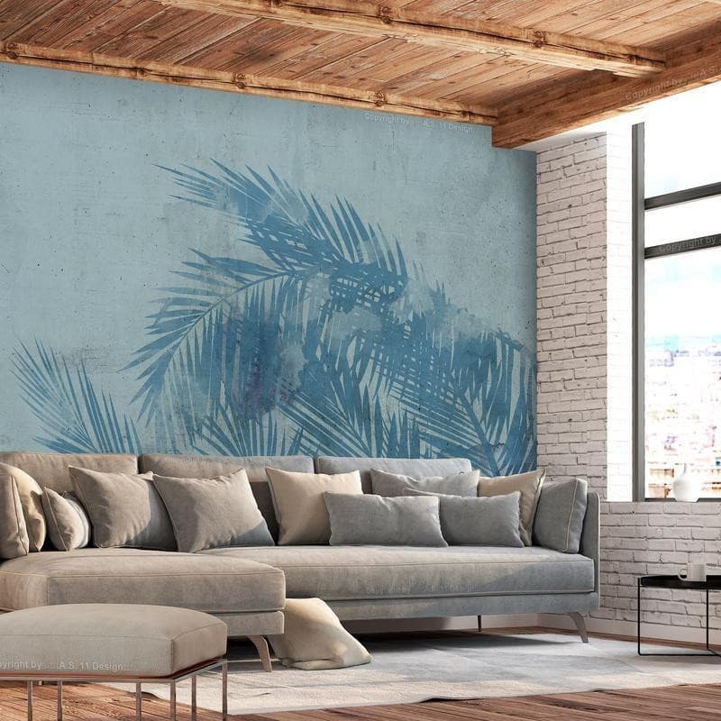 Carta da parati - Palm Trees in Blue in Carta da parati Collezione Casa - Trebisacce, commercioVirtuoso.it
