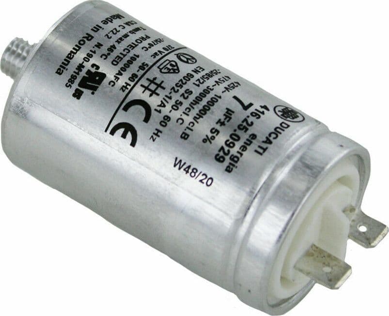 Condensatore Ducati spunto per motore asciugatrice Candy Hoover Zw 7uF 41039164 in prodotto EuroStore07 - Alatri, commercioVirtuoso.it