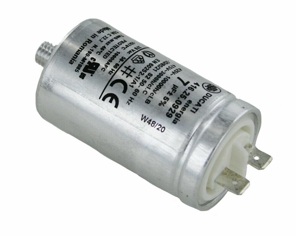 Condensatore Ducati spunto per motore asciugatrice Candy Hoover Zw 7uF 41039164 in prodotto EuroStore07 - Alatri, commercioVirtuoso.it
