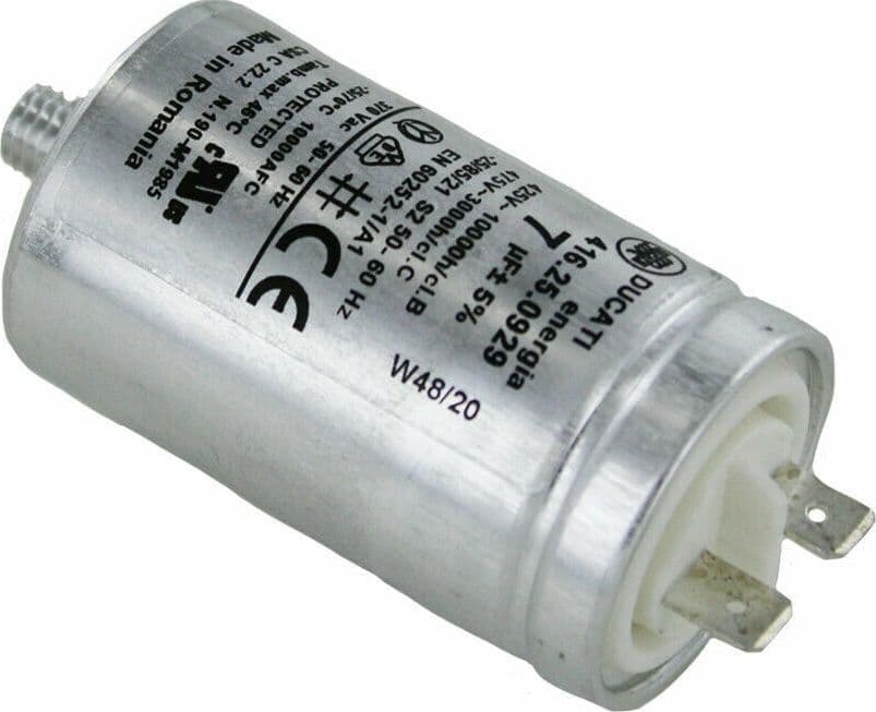 Condensatore Ducati spunto per motore asciugatrice Candy Hoover Zw 7uF 41039164 in prodotto EuroStore07 - Alatri, commercioVirtuoso.it