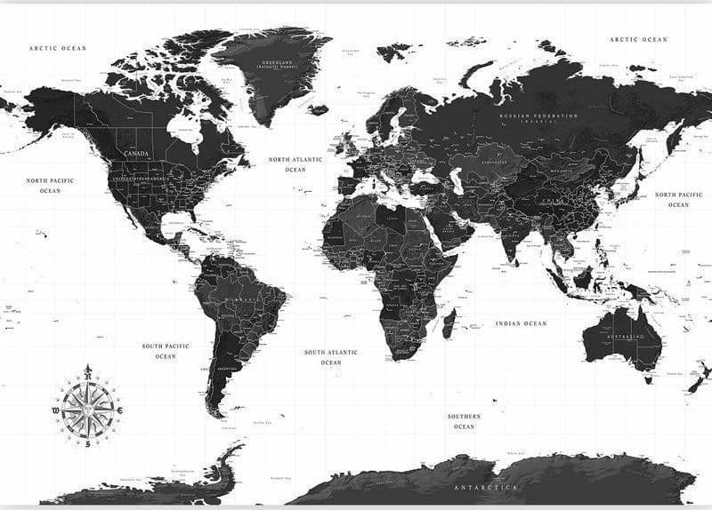Carta da parati - Black and White Map in Carta da parati Collezione Casa - Trebisacce, commercioVirtuoso.it