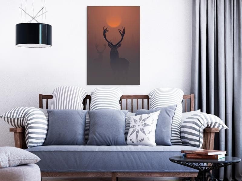 Quadro - Deers in the Fog (1 Part) Vertical in Poster e stampe Collezione Casa - Trebisacce, commercioVirtuoso.it