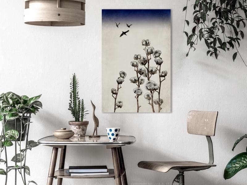Quadro - Cotton Branches (1 Part) Vertical in Poster e stampe Collezione Casa - Trebisacce, commercioVirtuoso.it