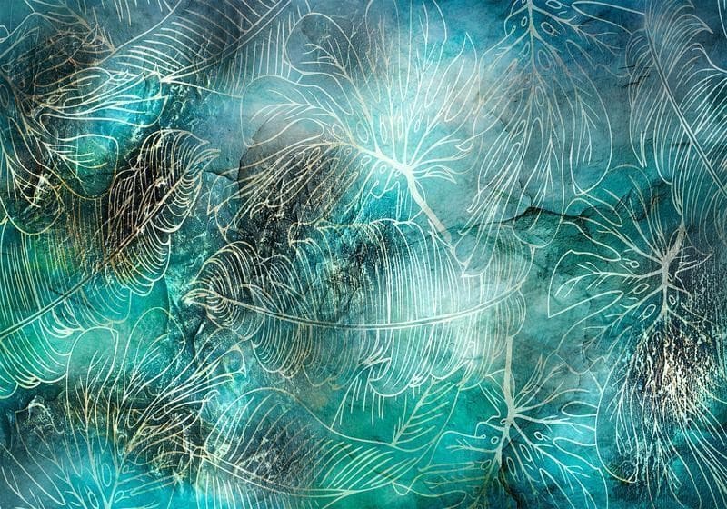 Carta da parati - Turquoise Vegetation in Carta da parati Collezione Casa - Trebisacce, commercioVirtuoso.it
