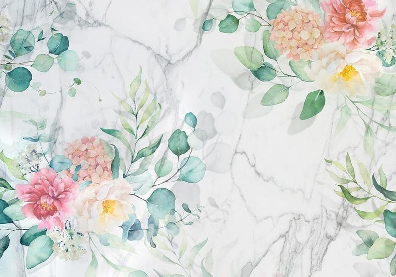 Carta da parati - Flowery Marble in Carta da parati Collezione Casa - Trebisacce, commercioVirtuoso.it