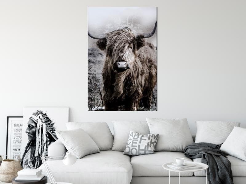Quadro - Highland Cow in Sepia in Poster e stampe Collezione Casa - Trebisacce, commercioVirtuoso.it