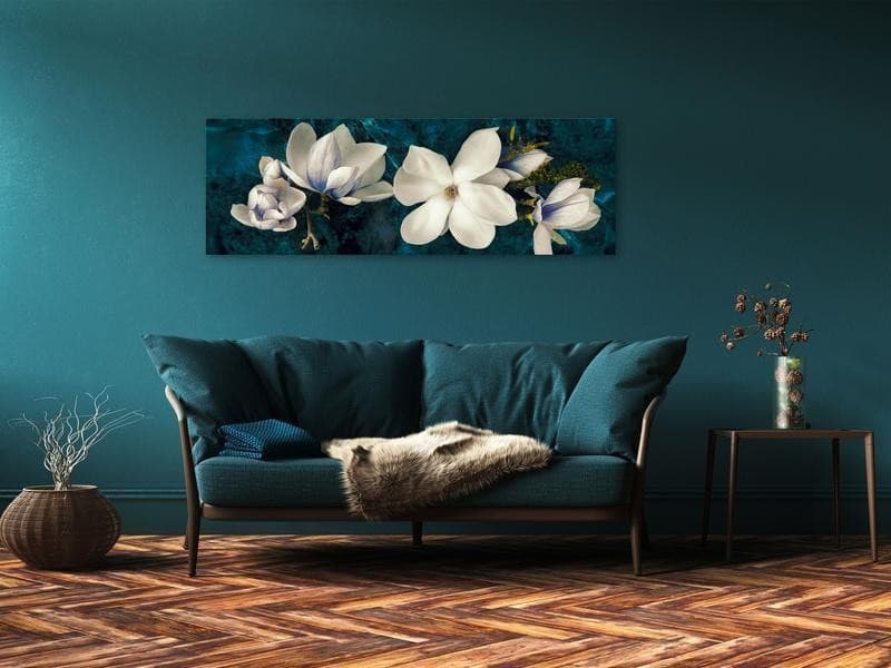 Quadro - Avant-Garde Magnolia (1 Part) Narrow Turquoise in Dipinti Collezione Casa - Trebisacce, commercioVirtuoso.it