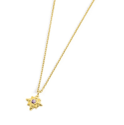 Marlù - COLLANA ROSA DEI VENTI PENDENTE CON ZIRCONE VIOLA PVD ORO in Collane Alba Gioielli - Casoria, commercioVirtuoso.it