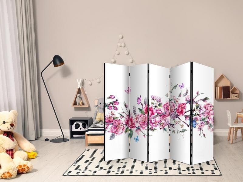 Paravento - Flowers and Butterflies II in Paraventi Collezione Casa - Trebisacce, commercioVirtuoso.it