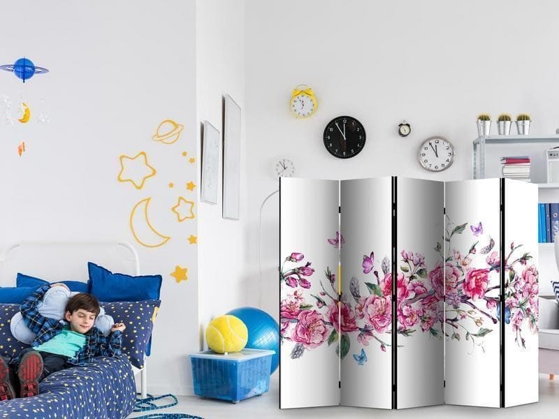 Paravento - Flowers and Butterflies II in Paraventi Collezione Casa - Trebisacce, commercioVirtuoso.it