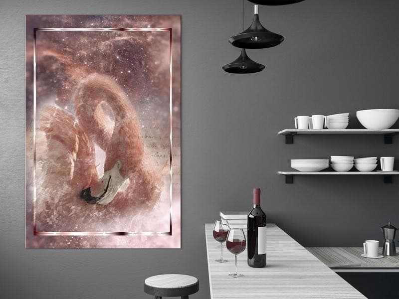 Quadro - Space Flamingo (1 Part) Vertical in Poster e stampe Collezione Casa - Trebisacce, commercioVirtuoso.it