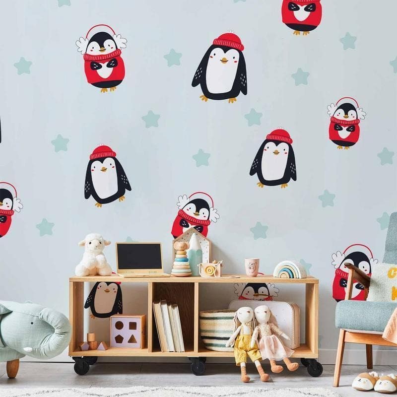 Carta da parati - Brawling Penguins in Carta da parati Collezione Casa - Trebisacce, commercioVirtuoso.it