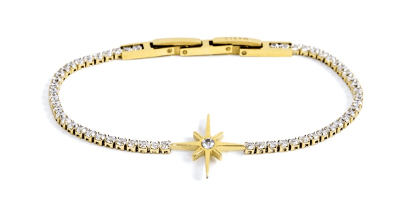 MARLU'-BRACCIALE TENNIS PENDENTE ROSA DEI VENTI PVD ORO in Bracciali Alba Gioielli - Casoria, commercioVirtuoso.it