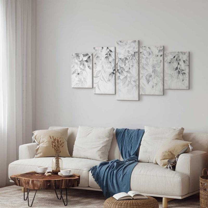 Quadro - Waterfall of Roses (5 Parts) Wide - Third Variant in Poster e stampe Collezione Casa - Trebisacce, commercioVirtuoso.it
