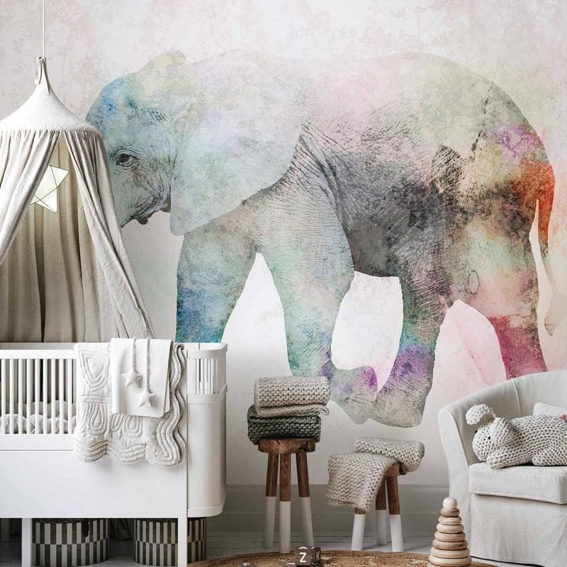Carta da parati - Painted Elephant in Carta da parati Collezione Casa - Trebisacce, commercioVirtuoso.it