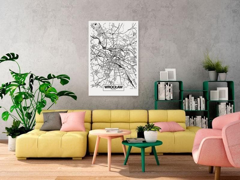 Quadro - City Plan: Wroclaw (1 Part) Vertical in Poster e stampe Collezione Casa - Trebisacce, commercioVirtuoso.it