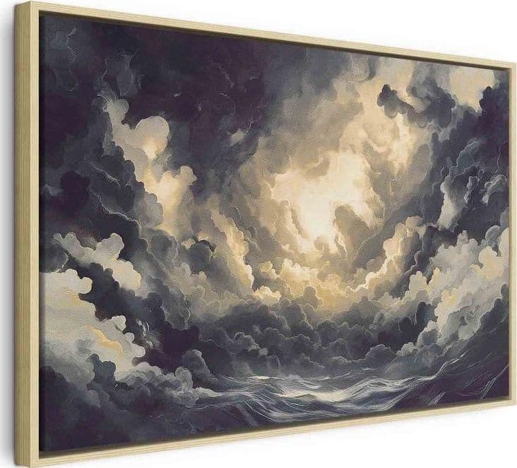 Quadro - Epic Light Play: The Sun Battling for Dominance Over the Clouds in Poster e stampe Collezione Casa - Trebisacce, commercioVirtuoso.it