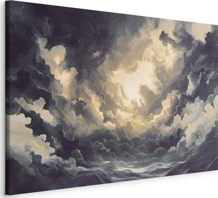 Quadro - Epic Light Play: The Sun Battling for Dominance Over the Clouds in Poster e stampe Collezione Casa - Trebisacce, commercioVirtuoso.it