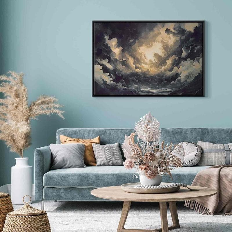 Quadro - Epic Light Play: The Sun Battling for Dominance Over the Clouds in Poster e stampe Collezione Casa - Trebisacce, commercioVirtuoso.it