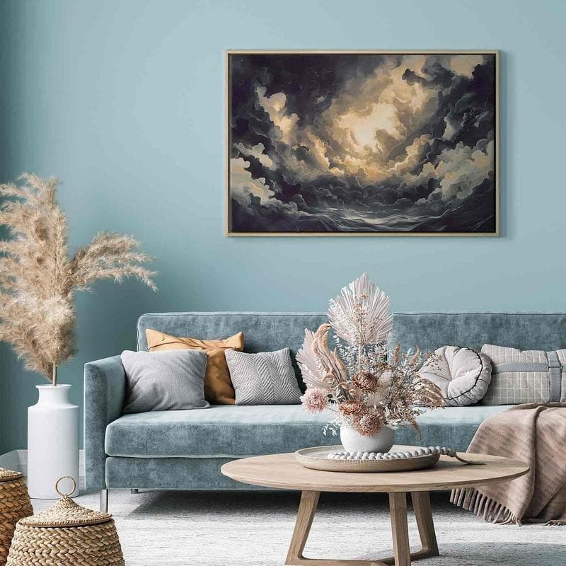 Quadro - Epic Light Play: The Sun Battling for Dominance Over the Clouds in Poster e stampe Collezione Casa - Trebisacce, commercioVirtuoso.it
