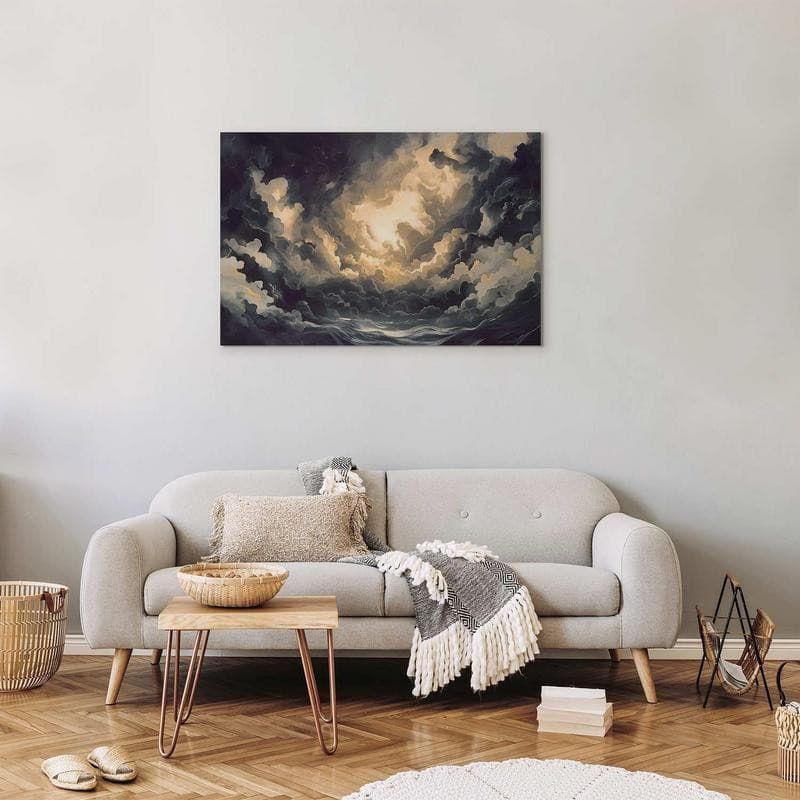 Quadro - Epic Light Play: The Sun Battling for Dominance Over the Clouds in Poster e stampe Collezione Casa - Trebisacce, commercioVirtuoso.it