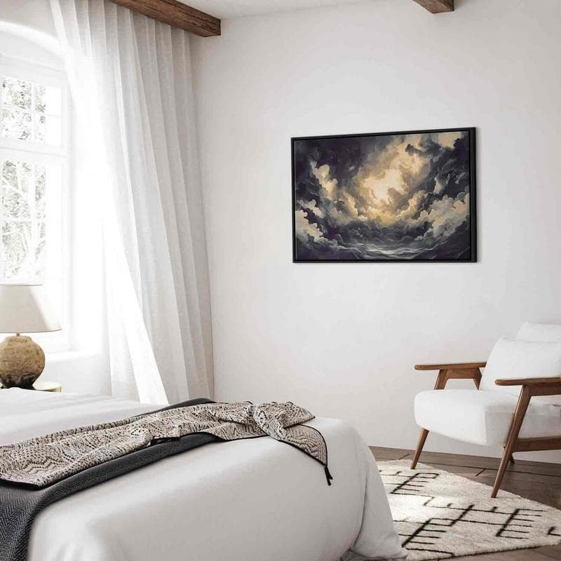 Quadro - Epic Light Play: The Sun Battling for Dominance Over the Clouds in Poster e stampe Collezione Casa - Trebisacce, commercioVirtuoso.it