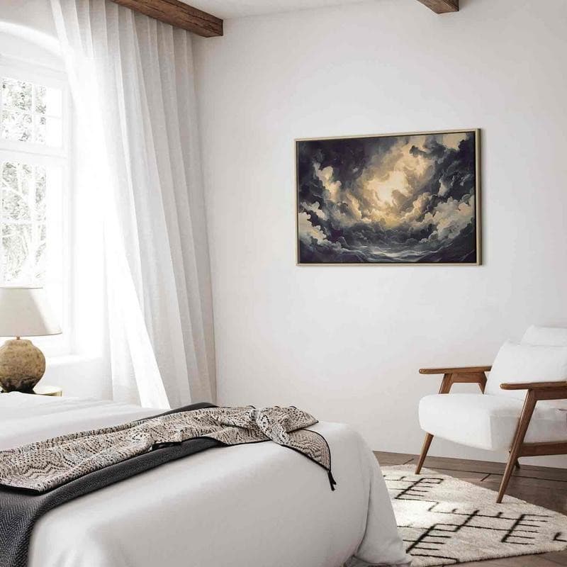 Quadro - Epic Light Play: The Sun Battling for Dominance Over the Clouds in Poster e stampe Collezione Casa - Trebisacce, commercioVirtuoso.it