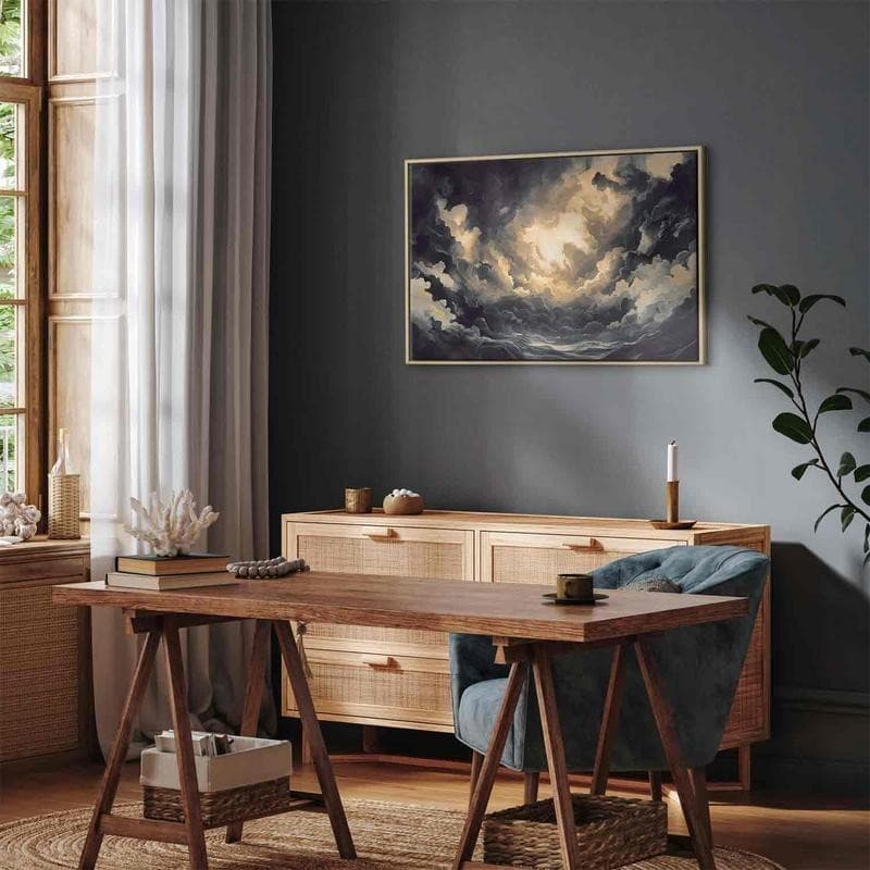 Quadro - Epic Light Play: The Sun Battling for Dominance Over the Clouds in Poster e stampe Collezione Casa - Trebisacce, commercioVirtuoso.it