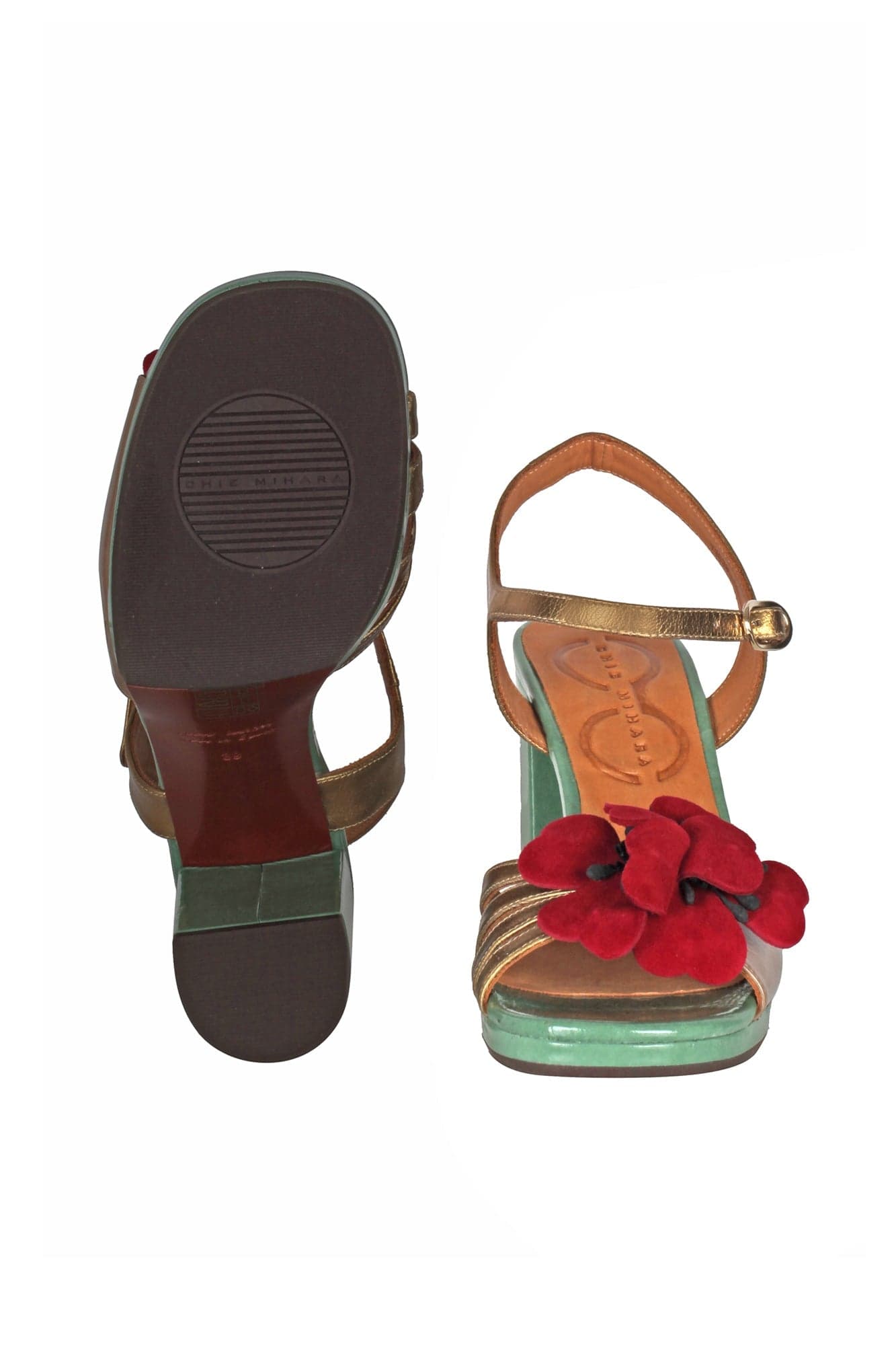 CHIE MIHARA Chie Mihara - Sandali - 451137 - Verde/Oro da donna in Scarpe col tacco Drestige - Casamassima, commercioVirtuoso.it