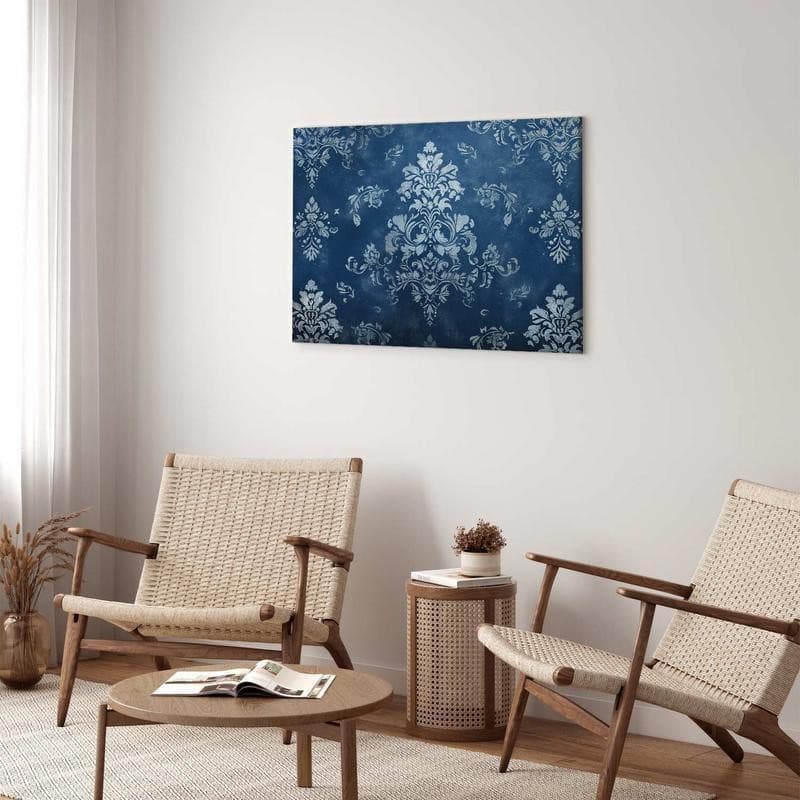 Quadro - Retro Ornament Decorative Motif in Worn Blues in Poster e stampe Collezione Casa - Trebisacce, commercioVirtuoso.it