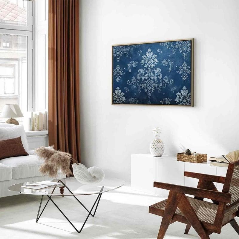 Quadro - Retro Ornament Decorative Motif in Worn Blues in Poster e stampe Collezione Casa - Trebisacce, commercioVirtuoso.it