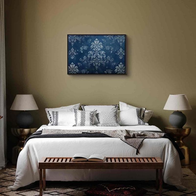 Quadro - Retro Ornament Decorative Motif in Worn Blues in Poster e stampe Collezione Casa - Trebisacce, commercioVirtuoso.it