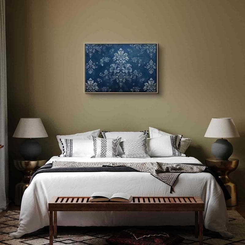Quadro - Retro Ornament Decorative Motif in Worn Blues in Poster e stampe Collezione Casa - Trebisacce, commercioVirtuoso.it