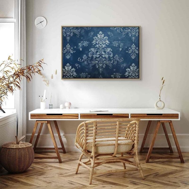 Quadro - Retro Ornament Decorative Motif in Worn Blues in Poster e stampe Collezione Casa - Trebisacce, commercioVirtuoso.it