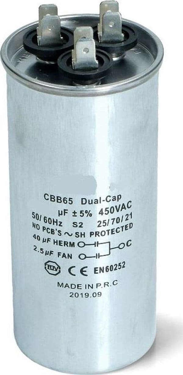 CONDENSATORE CONDIZIONATORE IN METALLO 35+6 UF 450V -- AT 00230354 in prodotto EuroStore07 - Alatri, commercioVirtuoso.it