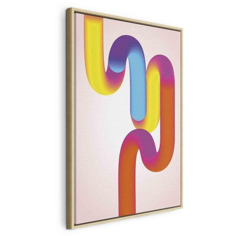 Quadro - Colorful Turns - Dynamic Composition in Shades of Yellow Pink and Blue in Poster e stampe Collezione Casa - Trebisacce, commercioVirtuoso.it