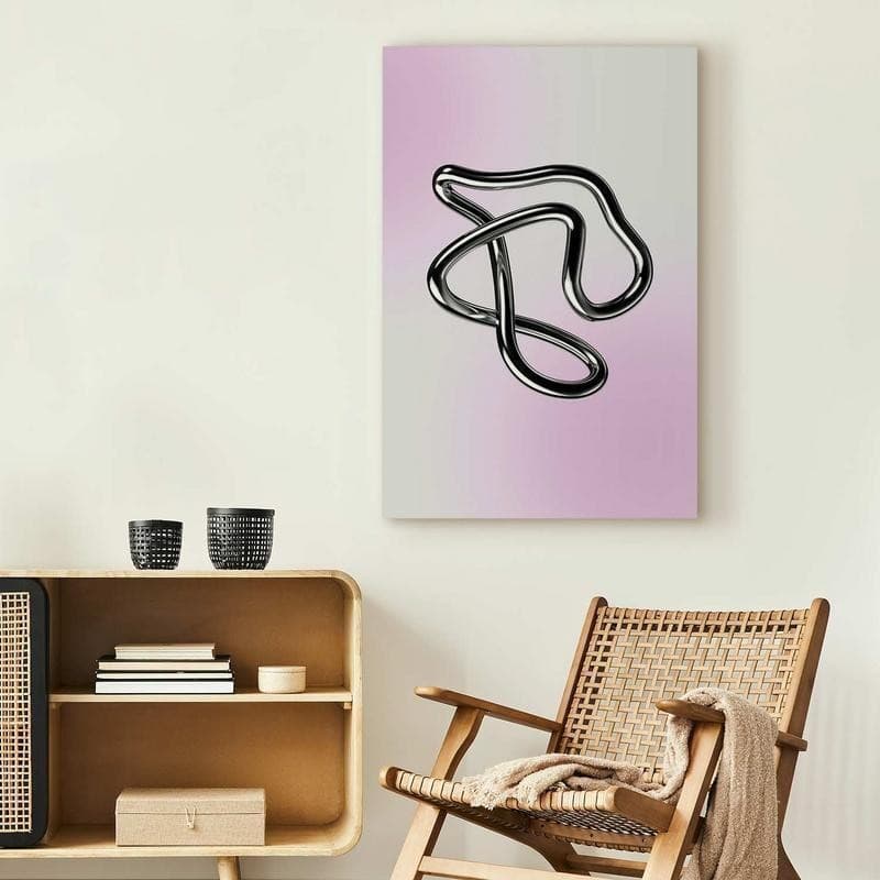 Quadro - Silver Intricacies - Fluid Metallic Figure on a Gradient Background in Poster e stampe Collezione Casa - Trebisacce, commercioVirtuoso.it