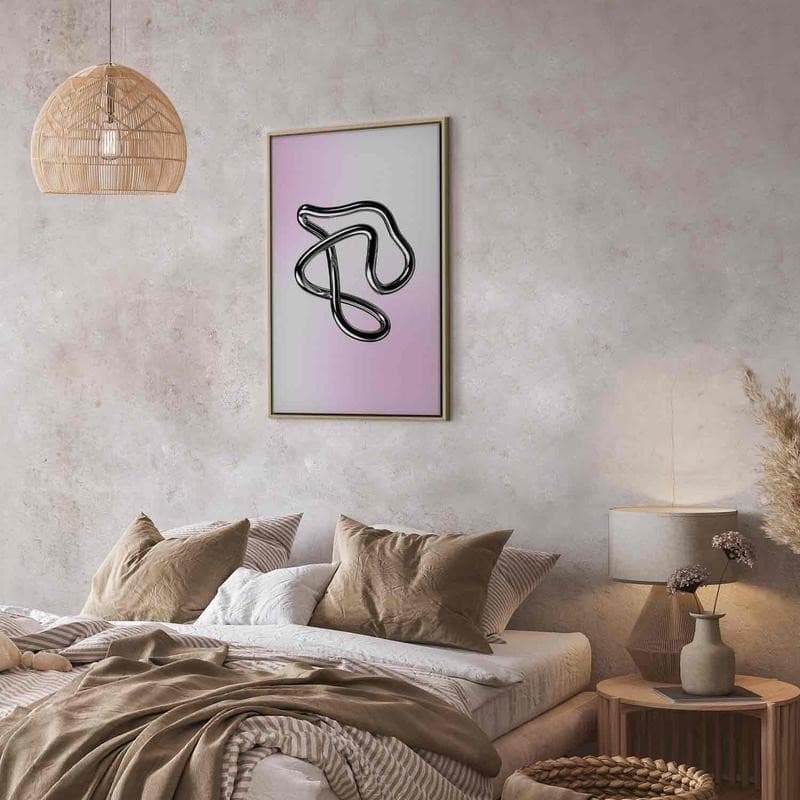 Quadro - Silver Intricacies - Fluid Metallic Figure on a Gradient Background in Poster e stampe Collezione Casa - Trebisacce, commercioVirtuoso.it