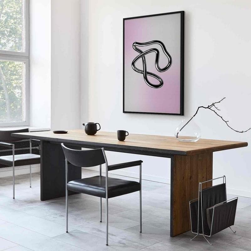 Quadro - Silver Intricacies - Fluid Metallic Figure on a Gradient Background in Poster e stampe Collezione Casa - Trebisacce, commercioVirtuoso.it