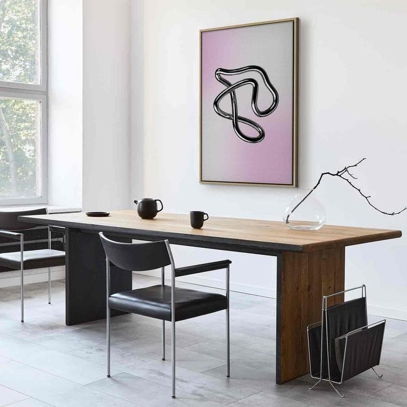 Quadro - Silver Intricacies - Fluid Metallic Figure on a Gradient Background in Poster e stampe Collezione Casa - Trebisacce, commercioVirtuoso.it
