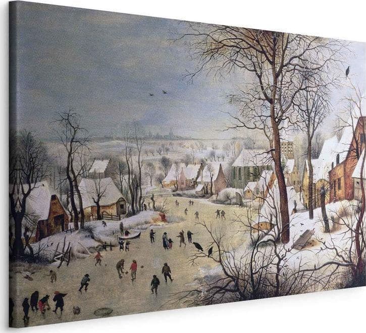 Quadro - Winter Landscape with Birdtrap (Pieter Bruegel the Elder) in Poster e stampe Collezione Casa - Trebisacce, commercioVirtuoso.it
