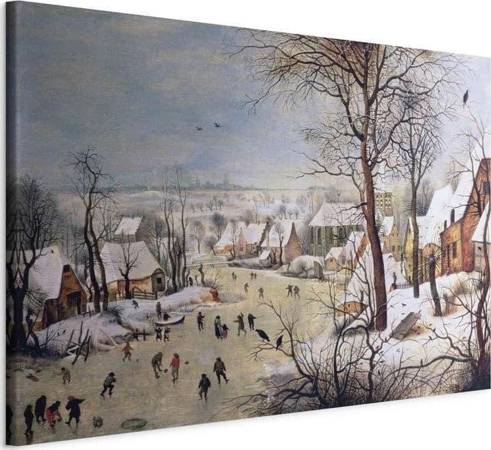 Quadro - Winter Landscape with Birdtrap (Pieter Bruegel the Elder) in Poster e stampe Collezione Casa - Trebisacce, commercioVirtuoso.it
