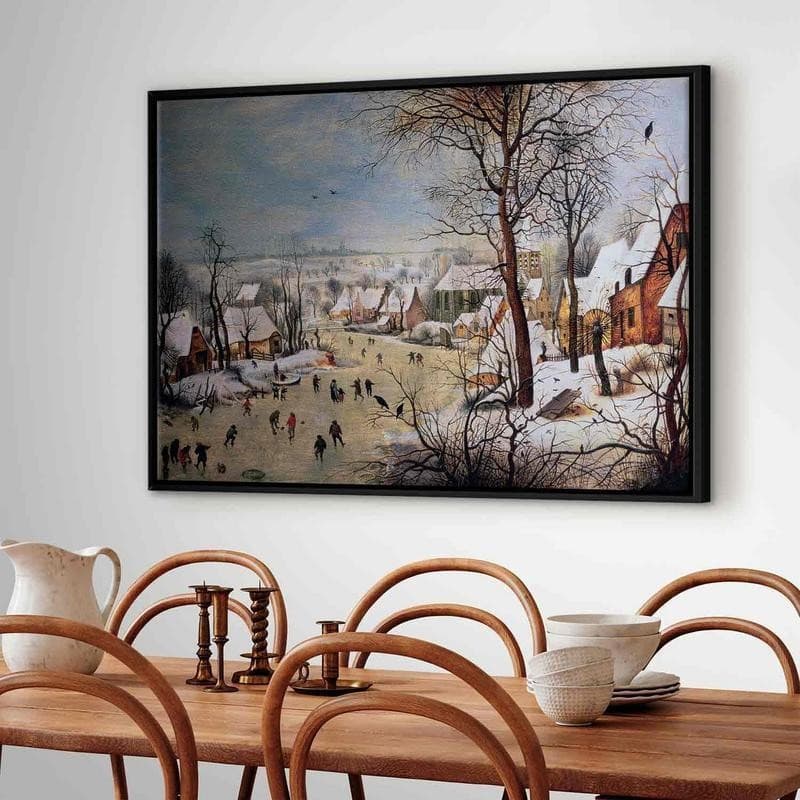 Quadro - Winter Landscape with Birdtrap (Pieter Bruegel the Elder) in Poster e stampe Collezione Casa - Trebisacce, commercioVirtuoso.it