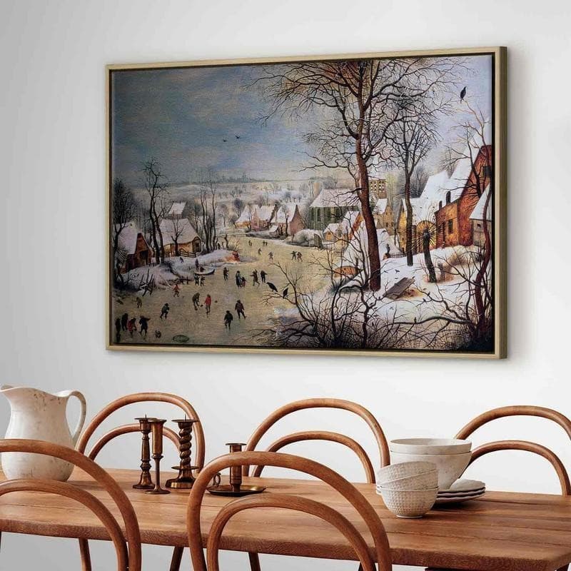 Quadro - Winter Landscape with Birdtrap (Pieter Bruegel the Elder) in Poster e stampe Collezione Casa - Trebisacce, commercioVirtuoso.it