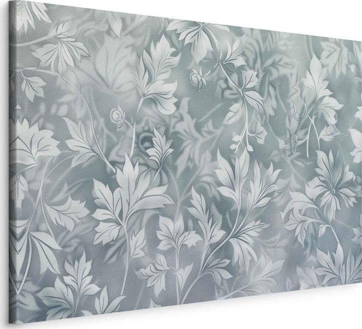 Quadro - Ornaments in Worn Muted Turquoises: Delicate Plant Pattern in Poster e stampe Collezione Casa - Trebisacce, commercioVirtuoso.it