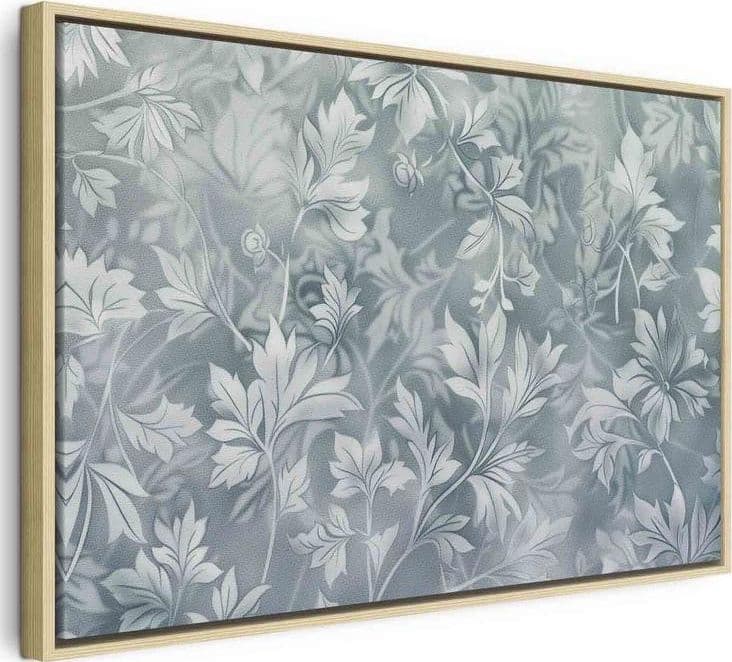 Quadro - Ornaments in Worn Muted Turquoises: Delicate Plant Pattern in Poster e stampe Collezione Casa - Trebisacce, commercioVirtuoso.it