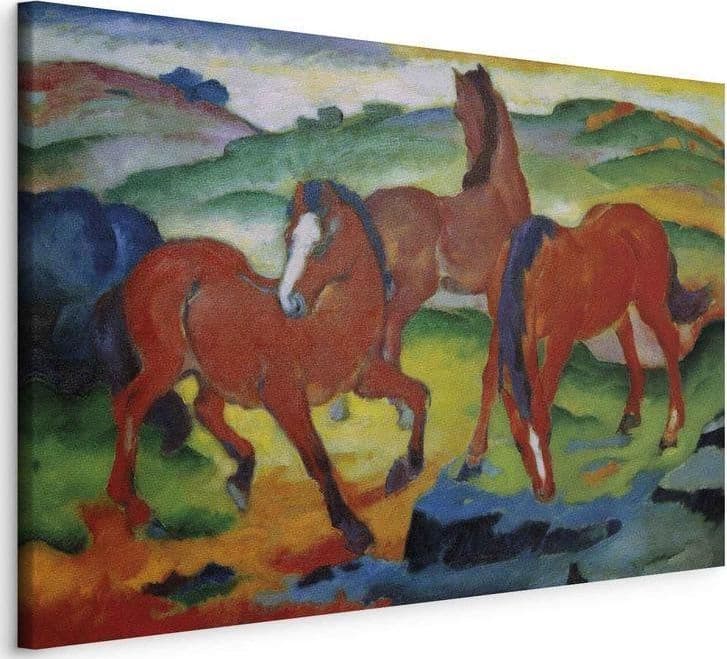 Quadro - The Red Horses (Grazing Horses IV) (Franz Marc) in Poster e stampe Collezione Casa - Trebisacce, commercioVirtuoso.it