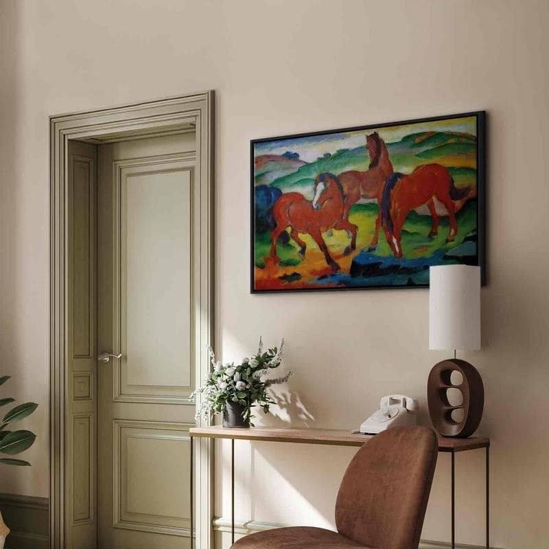 Quadro - The Red Horses (Grazing Horses IV) (Franz Marc) in Poster e stampe Collezione Casa - Trebisacce, commercioVirtuoso.it