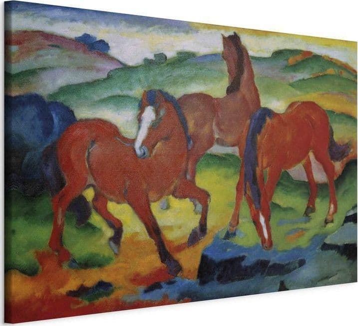 Quadro - The Red Horses (Grazing Horses IV) (Franz Marc) in Poster e stampe Collezione Casa - Trebisacce, commercioVirtuoso.it